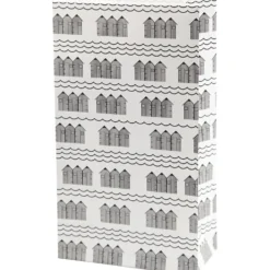 Papperspåsar, H: 21 cm, stl. 6x12 cm, 80 g, svart, vit, 8 st./ 1 förp.