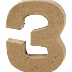 Pappsiffra, 3, H: 10 cm, B: 8 cm, tjocklek 1,7 cm, 1 st.