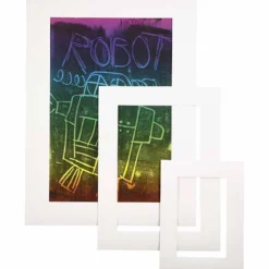 Passepartoutramar, A3,A4,A5, stl. 17x23 + 25x34 + 35+48 cm, tjocklek 0,4 mm, 270 g, vit, 75 st./ 1 förp.