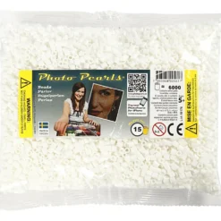 Photo Pearls, stl. 5x5 mm, Hålstl. 2,5 mm, medium, vit (15), 6000 st./ 1 förp.
