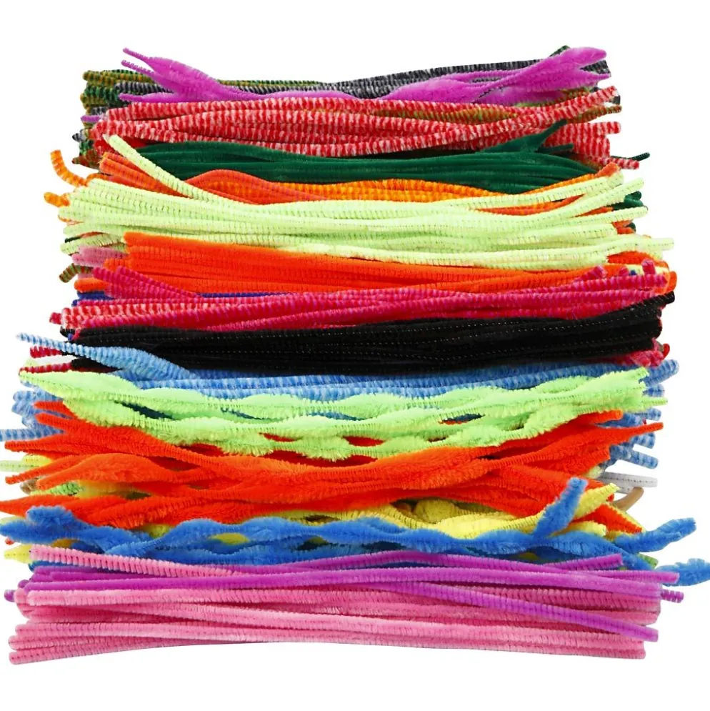 Piprensare, L: 30 cm, tjocklek 6-15 mm, mixade färger, 500 mix./ 1 förp.
