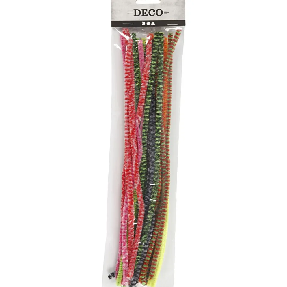 Piprensare, randiga, L: 30 cm, tjocklek 6 mm, mixade färger, 30 mix./ 1 förp.
