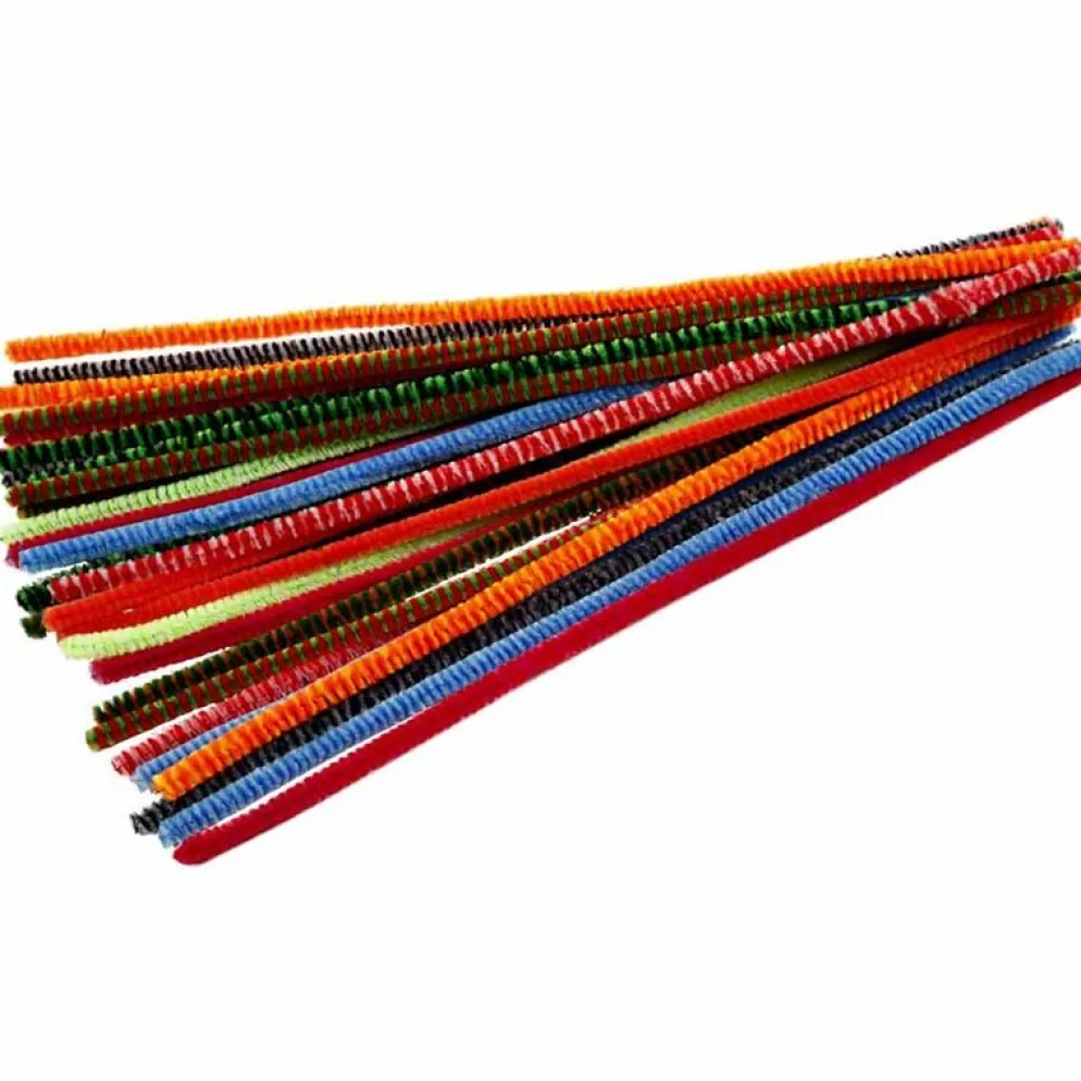 Piprensare, randiga, L: 30 cm, tjocklek 6 mm, mixade färger, 30 mix./ 1 förp.