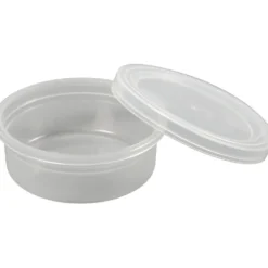 Plastburk med lock, H: 24 mm, Dia. 68 mm, 45 ml, 20 st./ 1 förp.