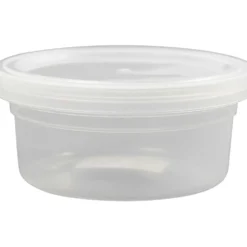Plastburk med lock, H: 38 mm, Dia. 84 mm, 125 ml, 20 st./ 1 förp.