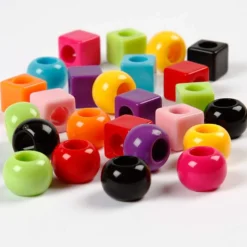 Plastpärlor, stl. 11 mm, Hålstl. 7 mm, ca. 330 st., mixade färger, 420 g, 700 ml/ 1 burk