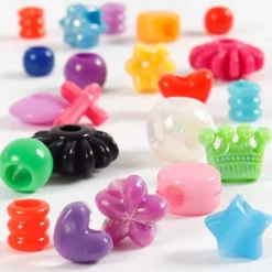 Plastpärlor, stl. 6-20 mm, Hålstl. 1,5-6 mm, ca. 1175 st., 390 g, 700 ml/ 1 burk