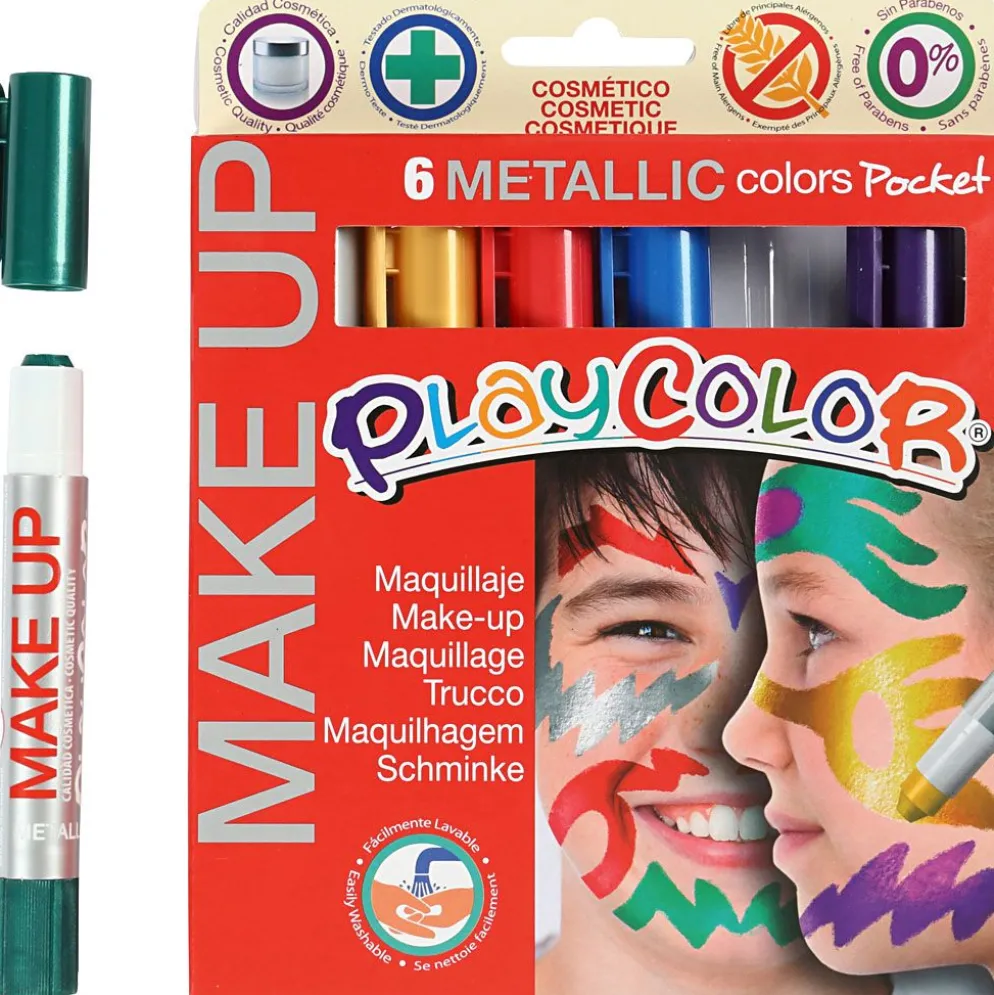 Playcolor Make up, metallic, mixade färger, 6x5 g/ 1 förp.