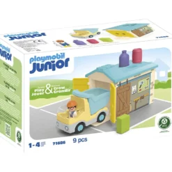 Playmobil Junior lastbil med garage, 9 delar/ 1 förp.