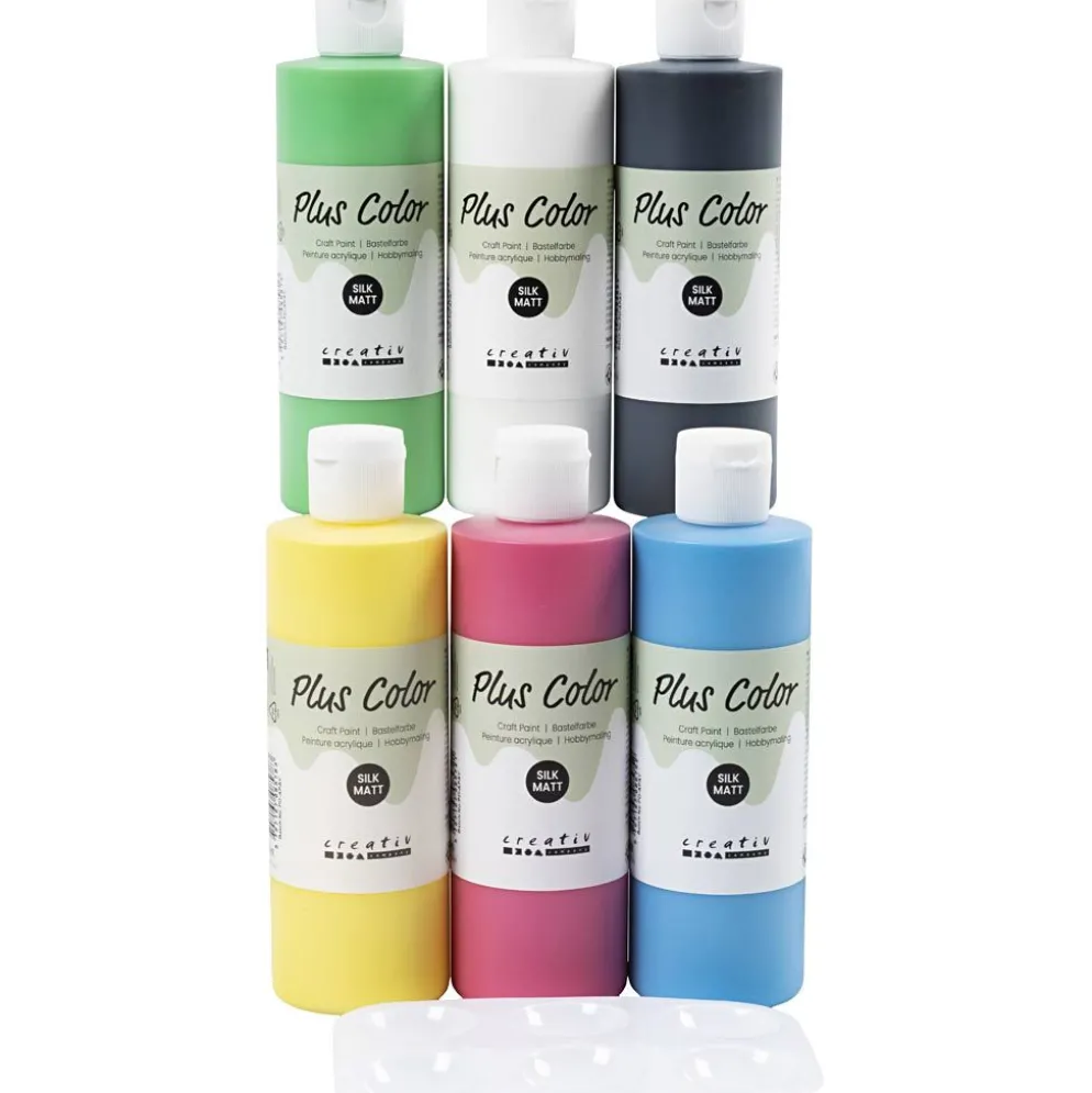 Plus Color Hobbyfärg, primärfärger, 6x250 ml/ 1 förp.