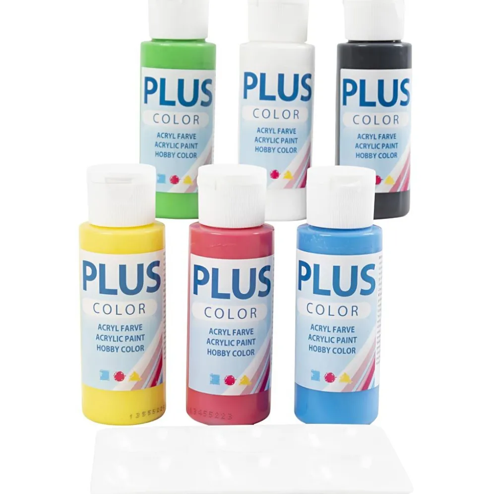 Plus Color Hobbyfärg, primärfärger, 6x60 ml/ 1 förp.