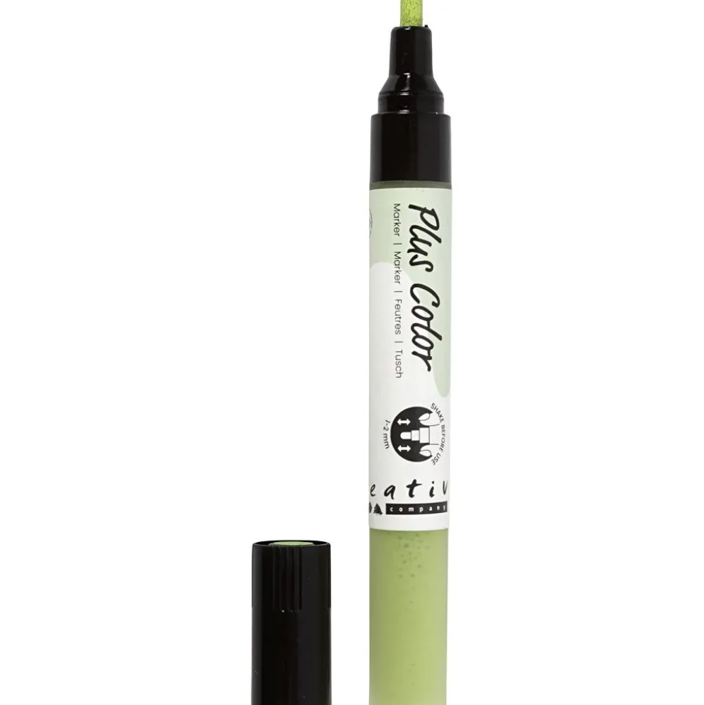 Plus Color Tusch, L: 14,5 cm, spets 1-2 mm, mixade färger, 5,5 ml, 18 st./ 1 förp.