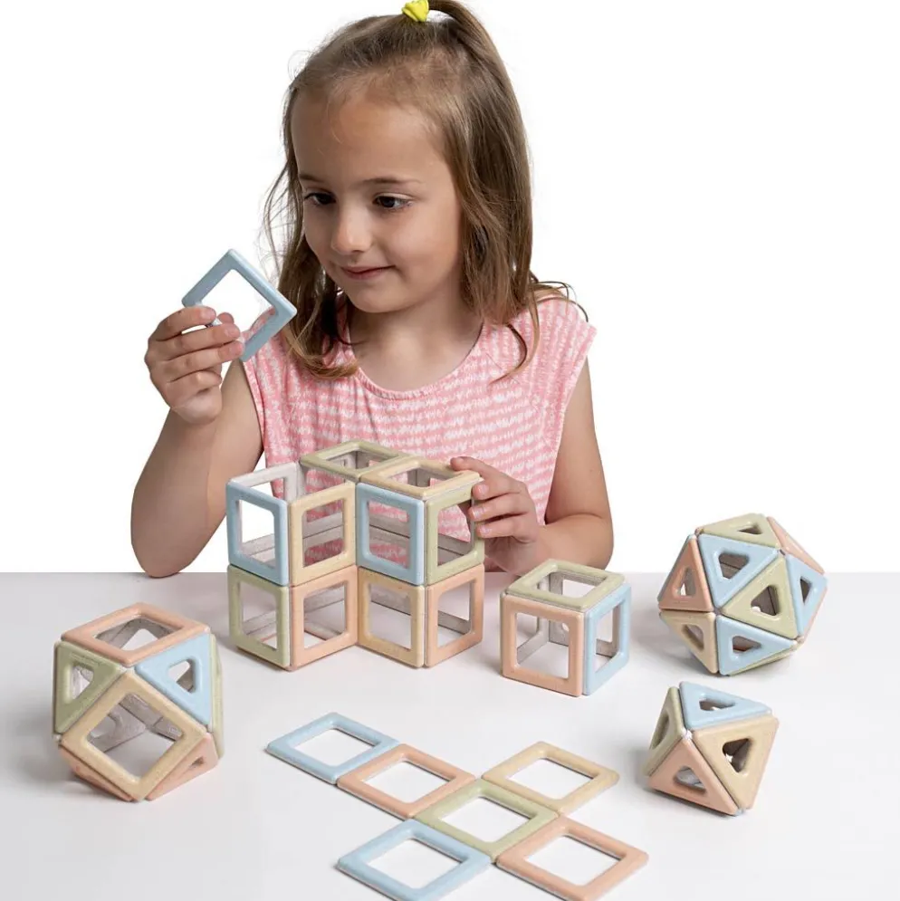 Polydron Eco Magnetisk, dova färger, 72 delar/ 1 set