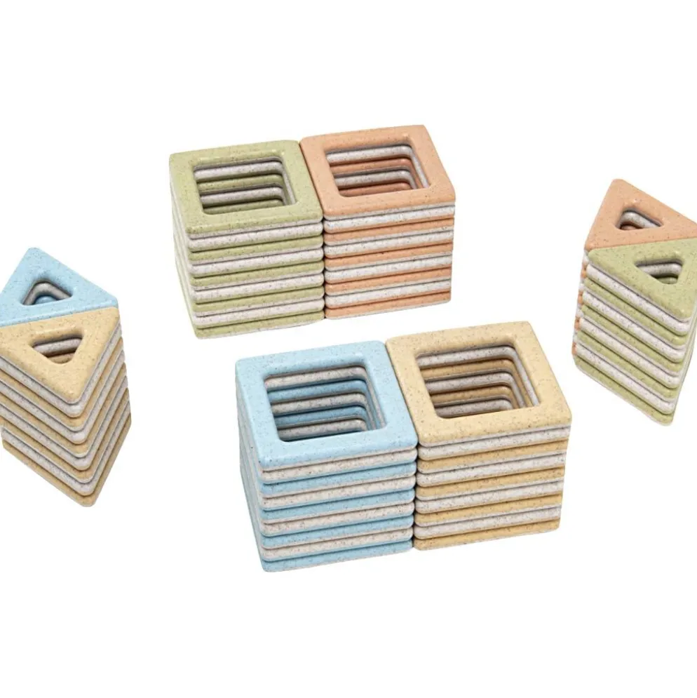 Polydron Eco Magnetisk, dova färger, 72 delar/ 1 set