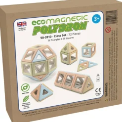 Polydron Eco Magnetisk, dova färger, 72 delar/ 1 set
