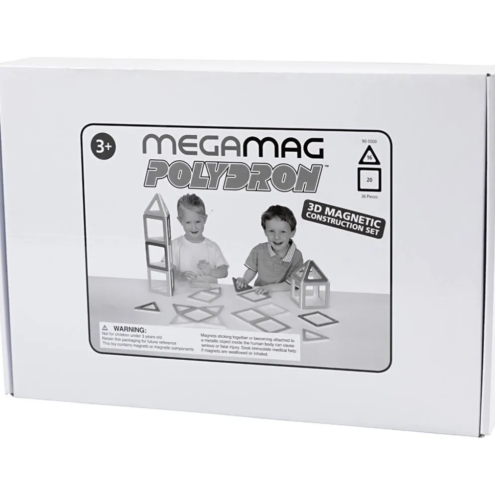 Polydron Megamag Klassuppsättning, starka färger, 36 delar/ 1 set