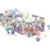 Pompoms, Dia. 15-40 mm, glitter, ca. 400 st., pastellfärger, 400 g/ 1 förp.