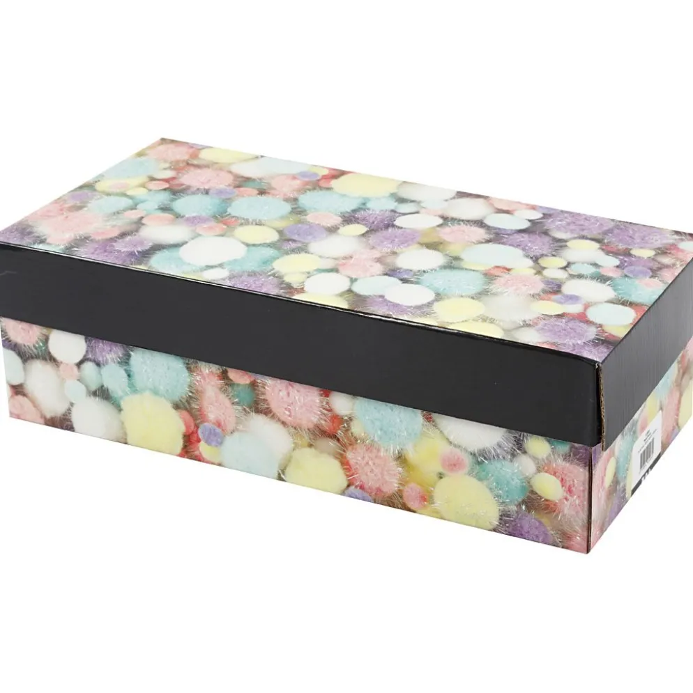 Pompoms, Dia. 15-40 mm, glitter, ca. 400 st., pastellfärger, 400 g/ 1 förp.