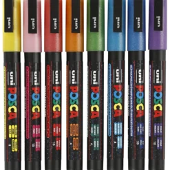 Posca Marker , nr. PC-3ML, spets 0,9-1,3 mm, glitter färger, 8 st./ 1 förp.