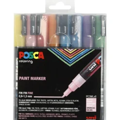 Posca Marker , nr. PC-3ML, spets 0,9-1,3 mm, glitter färger, 8 st./ 1 förp.