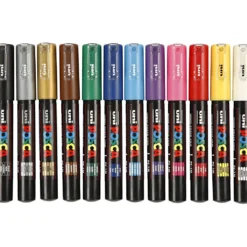 Posca Marker , nr. PC-1M, spets 0,7 mm, extra fine, mixade färger, 12 st./ 1 förp.