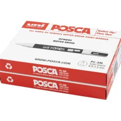 Posca Marker , nr. PC-3M, spets 0,9-1,3 mm, Fine, svart, guld, silver, 12 mix./ 1 förp.