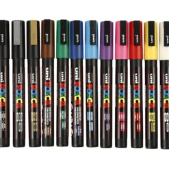 Posca Marker , nr. PC-3M, spets 0,9-1,3 mm, Fine, mixade färger, 12 st./ 1 förp.