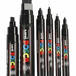 Posca Marker , spets 0,7-15 mm, svart, 6 st./ 1 förp.