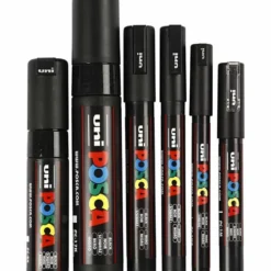 Posca Marker , spets 0,7-15 mm, svart, 6 st./ 1 förp.