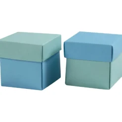 Presentaskar att vika, stl. 5,5x5,5 cm, 250 g, ljusturkos/mörkturkos, 10 st./ 1 förp.