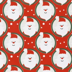 Presentpapper, Jultomte, B: 50 cm, 80 g, röd, 100 m/ 1 rl.