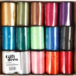 Presentsnören, B: 10 mm, blank, mixade färger, 15x250 m/ 1 förp.