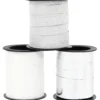 Presentsnören, B: 10 mm, silver, silverglitter, vit, 3x15 m/ 1 förp.