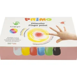 PRIMO Fingerfärg, mixade färger, 6x250 ml/ 1 förp.