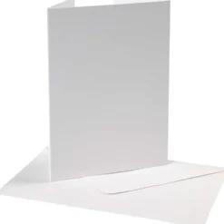 Pärlemorskort med kuvert, kortstl. 10,5x15 cm, kuvertstl. 11,5x16,5 cm, 230+120 g, vit, 10 set/ 1 förp.
