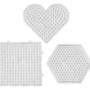 Pärlplattor, hjärtan, hexagon, fyrkanter, stl. 15x15-17,5x17,5 cm, JUMBO, klar, 6 st./ 1 förp.