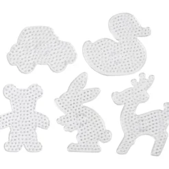Pärlplattor, Nalle, bil, ren, anka och kanin, stl. 16x19,5-19x24 cm, JUMBO, klar, 5 st./ 1 förp.