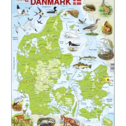 Pussel Danmark, Norden och världen, Danmark, stl. 28,5x36,5 cm, 66 brickor, 1 st.