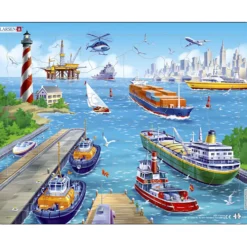 Pussel, hamn, stl. 28,5x36,5 cm, 35 brickor, 1 st.