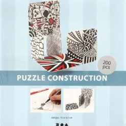Puzzle konstruktionsbrickor, stl. 9,3x9,3 cm, tjocklek 1,2 mm, vit, 200 st./ 1 förp.