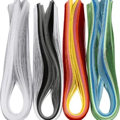 Quilling strimlor, L: 78 cm, B: 5 mm, 120 g, mixade färger, 12x100 st./ 1 förp.