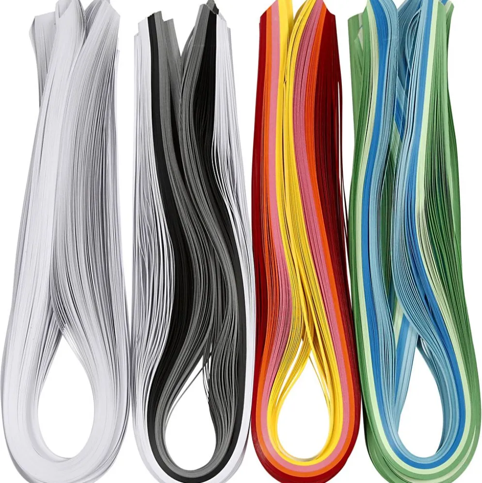 Quilling strimlor, L: 78 cm, B: 5 mm, 120 g, mixade färger, 12x100 st./ 1 förp.