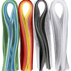 Quilling strimlor, L: 78 cm, B: 5 mm, 120 g, mixade färger, 12x100 st./ 1 förp.
