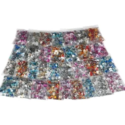 Rhinestones, Dia. 6-16 mm, mixade färger, 32 förp./ 1 förp.