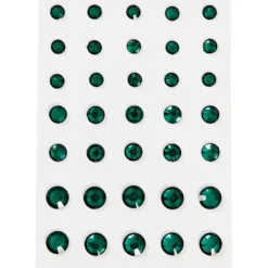 Rhinestones, rund kägla, stl. 6+8+10 mm, grön, 35 st./ 1 förp.