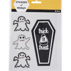 Rhinestonesstickers, Spöken och kista, ark 14x17 cm, 1 ark