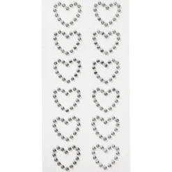 Rhinestonshjärtan, stl. 23x21 mm, silver, 12 st./ 1 förp.