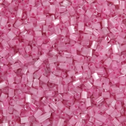Rocaillepärlor 2-cut, Dia. 1,7 mm, stl. 15/0, Hålstl. 0,5 mm, rosa, 500 g/ 1 påse