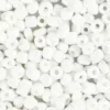 Rocaillepärlor, Dia. 4 mm, stl. 6/0, Hålstl. 0,9-1,2 mm, vit, pärlemor, 25 g/ 1 förp.