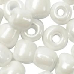 Rocaillepärlor, Dia. 4 mm, stl. 6/0, Hålstl. 0,9-1,2 mm, pärlemor, 500 g/ 1 förp.